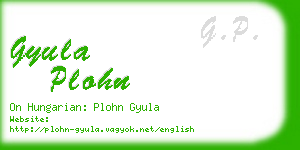 gyula plohn business card